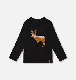 Deux par Deux L/S Tee w/ Deer Applique