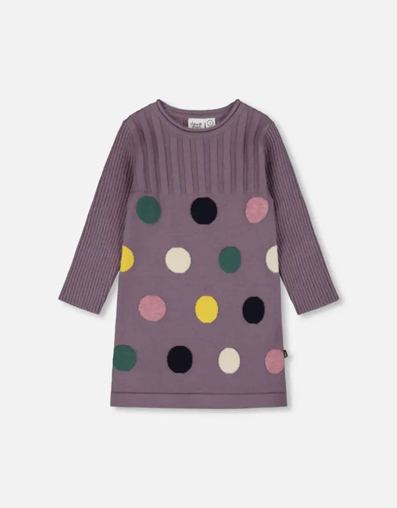 Deux par Deux Dust Knit Dress w/Dots