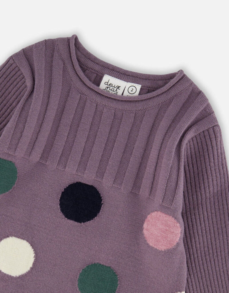 Deux par Deux Dust Knit Dress w/Dots