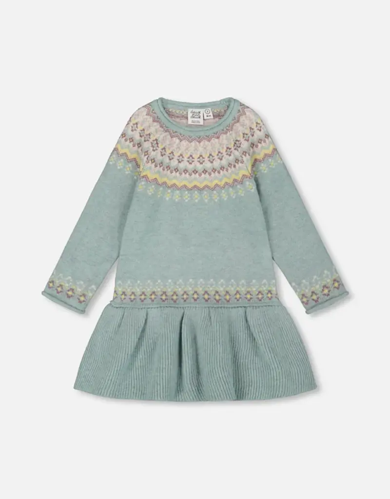 Deux par Deux Jadeite Dress w/Jacquard