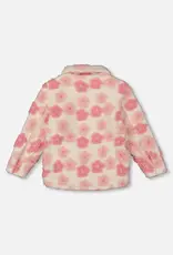 Deux par Deux Sherpa Overshirt Off-White And Pink