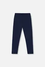 Deux par Deux Organic Cotton Jersey Leggings Dark Blue w/Cats