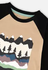 Deux par Deux Long Raglan Sleeve Jersey Tee Mountain