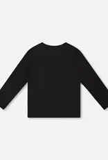 Deux par Deux Organic Cotton L/S T-Shirt Black w/Heart