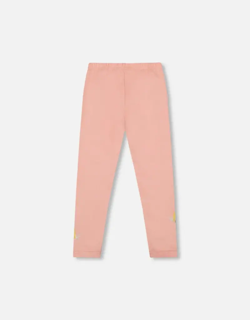 Deux par Deux Organic Cotton Leggings Dusty Pink w/Unicorn Print