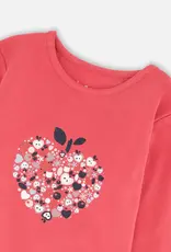 Deux par Deux Organic Cotton T-Shirt Red w/Mini Apples