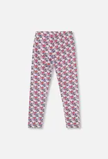 Deux par Deux Organic Cotton Leggings Blue Apple Print