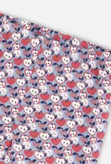 Deux par Deux Organic Cotton Leggings Blue Apple Print