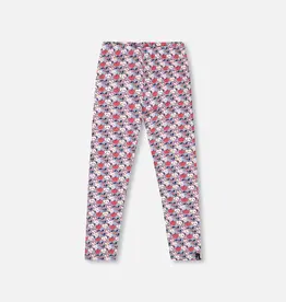 Deux par Deux Organic Cotton Leggings Blue Apple Print