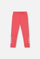 Deux par Deux Organic Cotton Leggings Red w/Apples