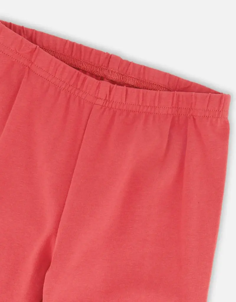 Deux par Deux Organic Cotton Leggings Red w/Apples