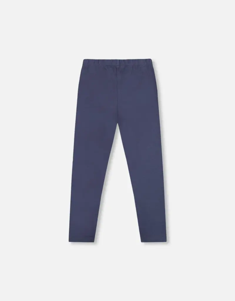 Deux par Deux Organic Cotton Leggings Navy Blue w/Hearts
