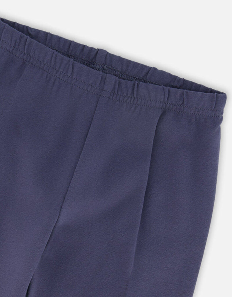 Deux par Deux Organic Cotton Leggings Navy Blue w/Hearts