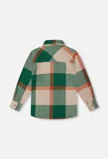 Deux par Deux L/S Yarn Dyed Plaid Shirt Green Orange
