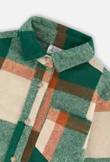 Deux par Deux L/S Yarn Dyed Plaid Shirt Green Orange