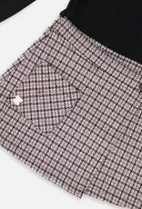 Deux par Deux Bi-Material Dress Black And Houndstooth