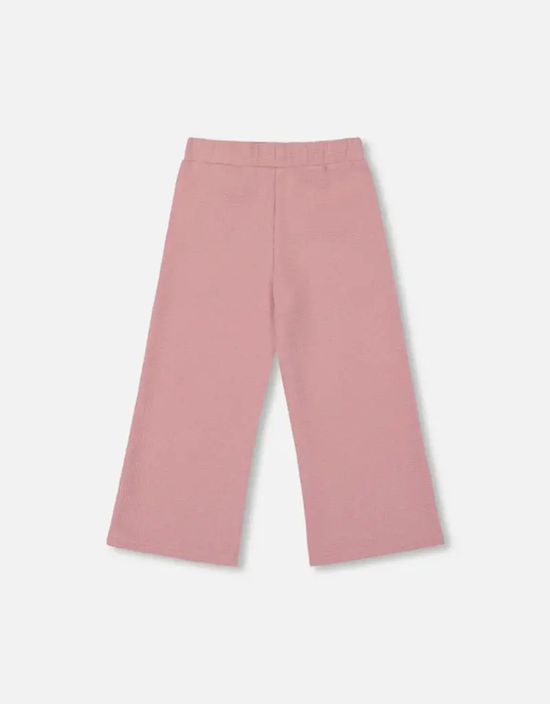Deux par Deux Waffle Flare Leg Pants Dusty Pink