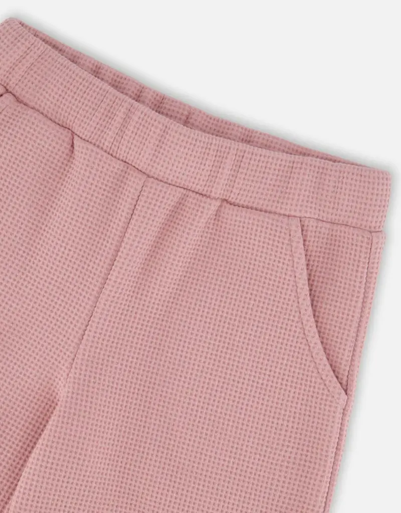 Deux par Deux Waffle Flare Leg Pants Dusty Pink