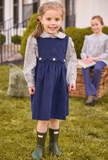 Little English Button Panel Jumper Navy Corduroy
