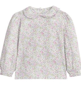 Little English SALE Ruffled Peter Pan Blouse Lavender Gables Floral