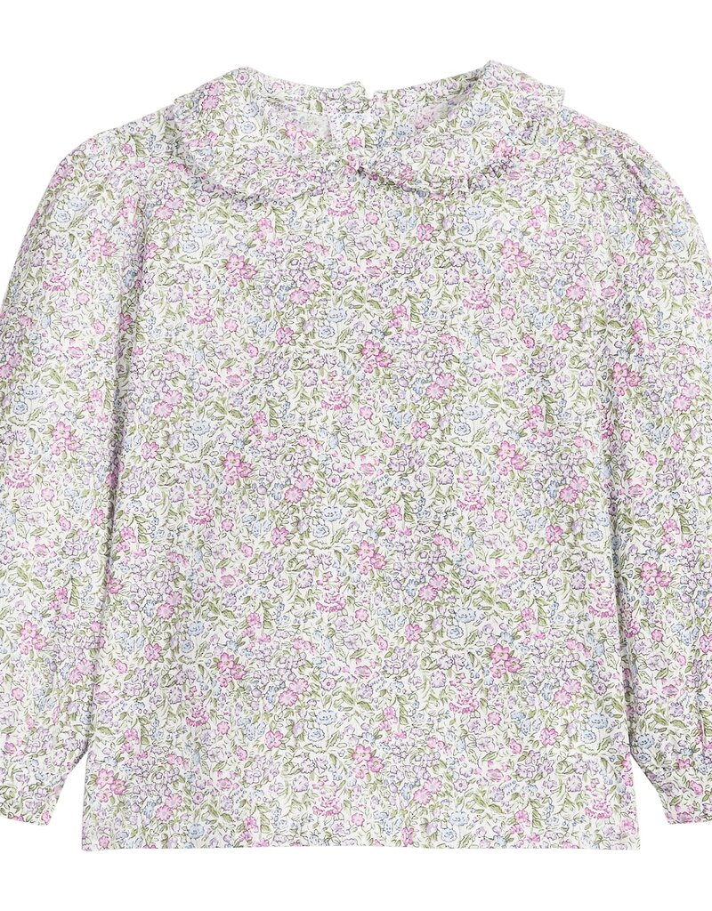 Little English Ruffled Peter Pan Blouse Lavender Gables Floral