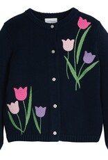 Little English Embroidered Cardigan Tulips
