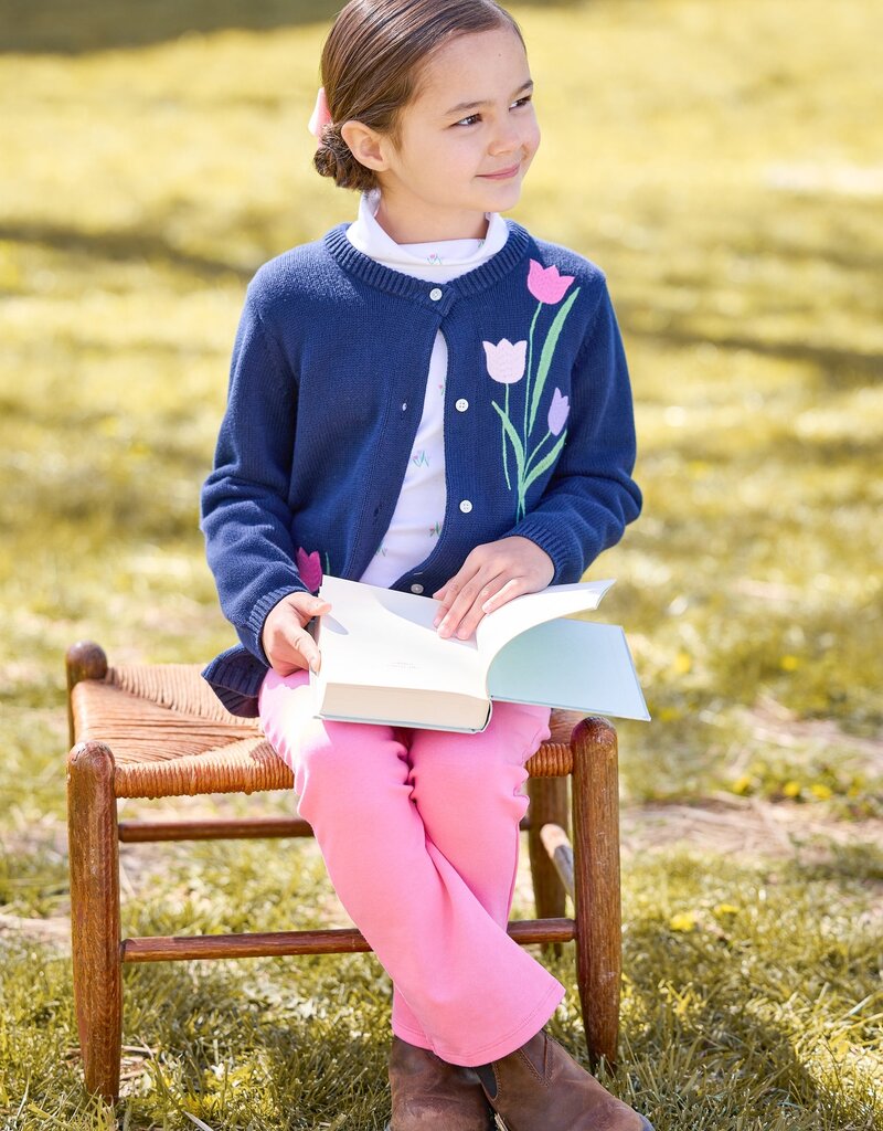 Little English Embroidered Cardigan Tulips
