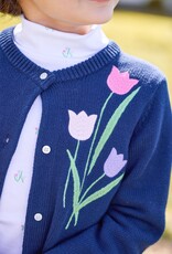 Little English Embroidered Cardigan Tulips