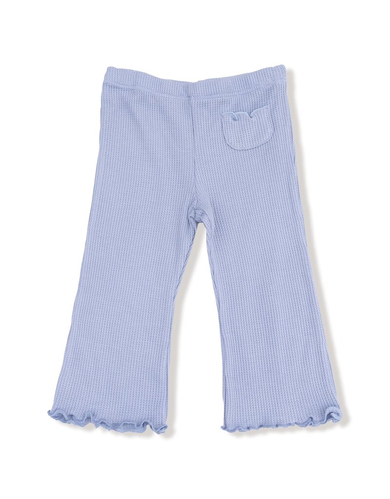 Angel Dear Romi Floral Ruffle Shoulder Rib Shirt Waffle Flare Pant