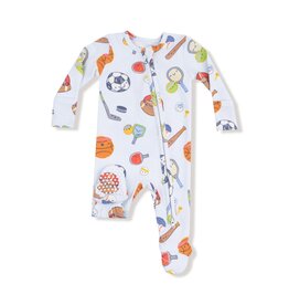 Angel Dear Sports Ball Friends 2 Way Zipper Footie Blue