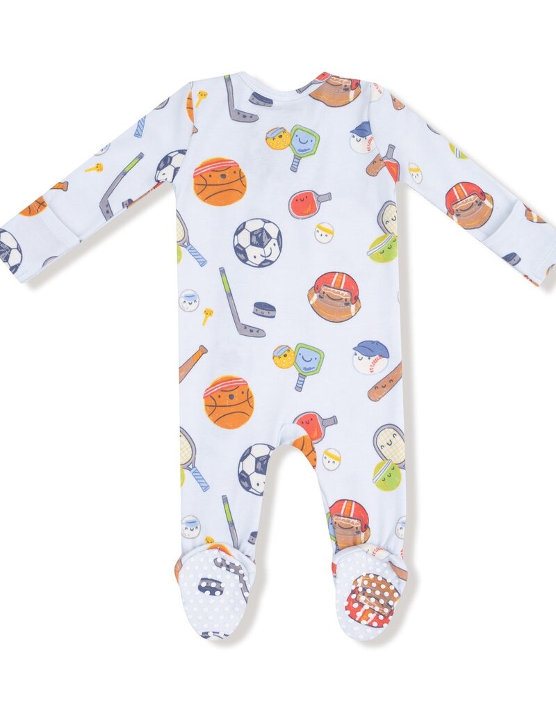 Angel Dear Sports Ball Friends 2 Way Zipper Footie Blue