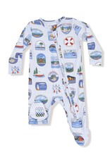 Angel Dear Lake Stickers 2 Way Zipper Footie