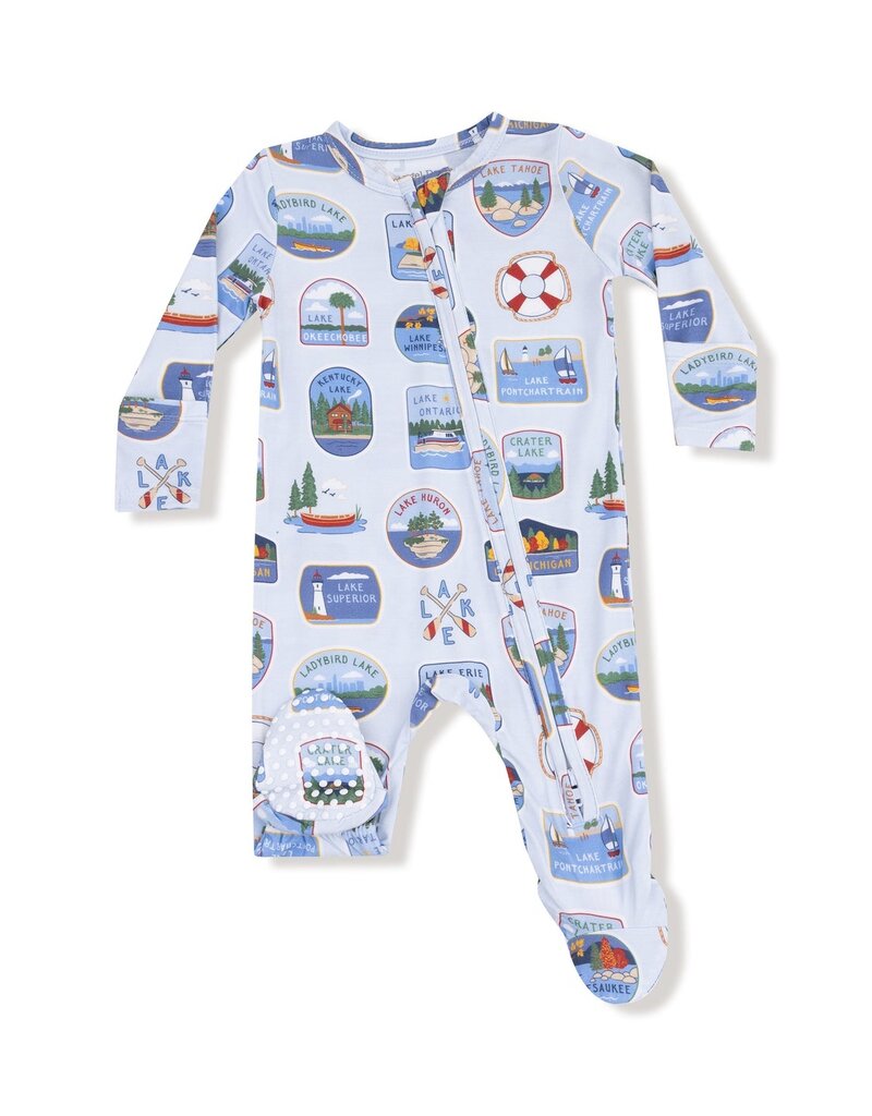 Angel Dear Lake Stickers 2 Way Zipper Footie