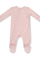 Angel Dear Carrie Floral Pink Bamboo 2 Way Zipper Footie