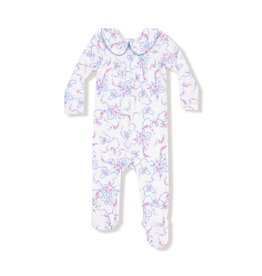 Angel Dear SALE Ribbon Floral Fling Smocked Peter Pan Snap Footie