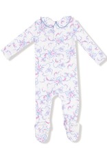 Angel Dear Ribbon Floral Fling Smocked Peter Pan Snap Footie