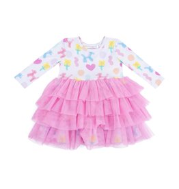Angel Dear Balloon Animals Pink Twirly L/S Layered Tulle Dress