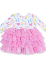 Angel Dear Balloon Animals Pink Twirly L/S Layered Tulle Dress