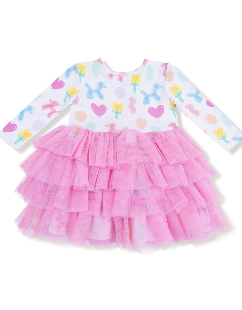 Angel Dear Balloon Animals Pink Twirly L/S Layered Tulle Dress