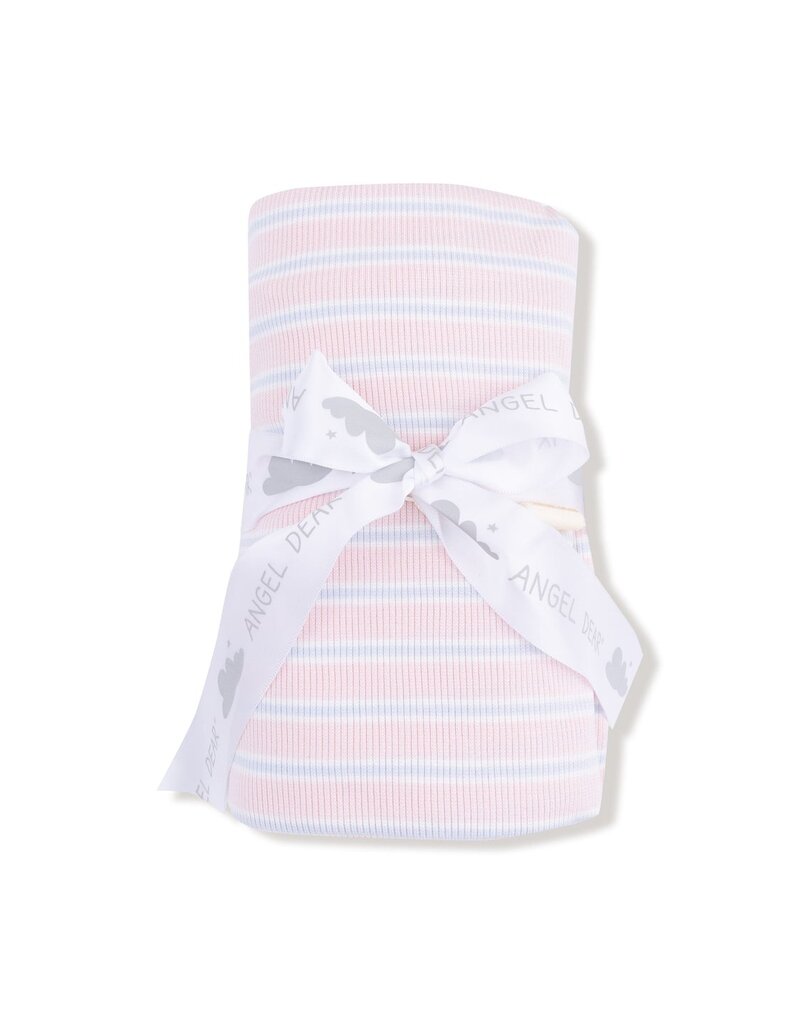 Angel Dear Multi Stripe Pink Swaddle Blanket 45x45