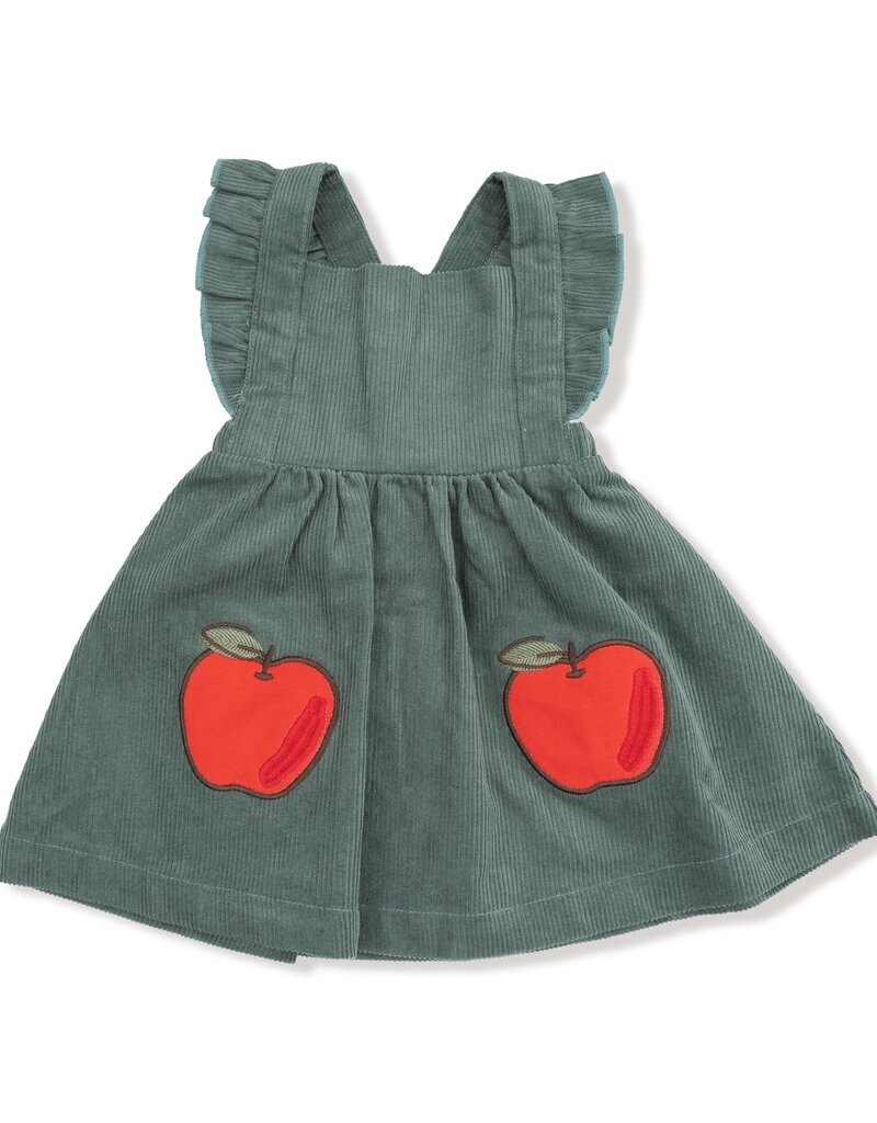 Angel Dear Corduroy Dk Ivy Pinafore Apple Dress Diaper Cover