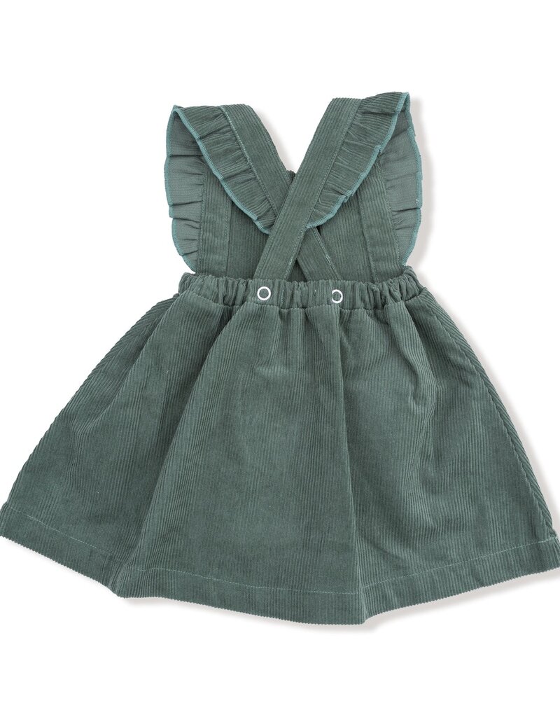 Angel Dear Corduroy Dk Ivy Pinafore Apple Dress Diaper Cover