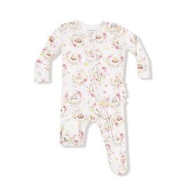 Angel Dear Floral Owl Families 2 Way Ruffle Zipper Footie