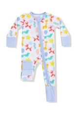 Angel Dear Balloon Animals Blue 2 Way Zipper Romper