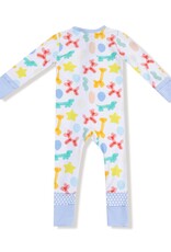 Angel Dear Balloon Animals Blue 2 Way Zipper Romper