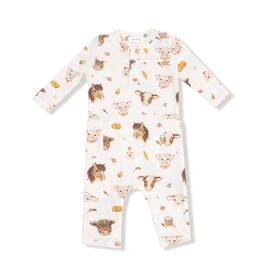 Angel Dear Vintage Baby Farm Animals Uni Romper