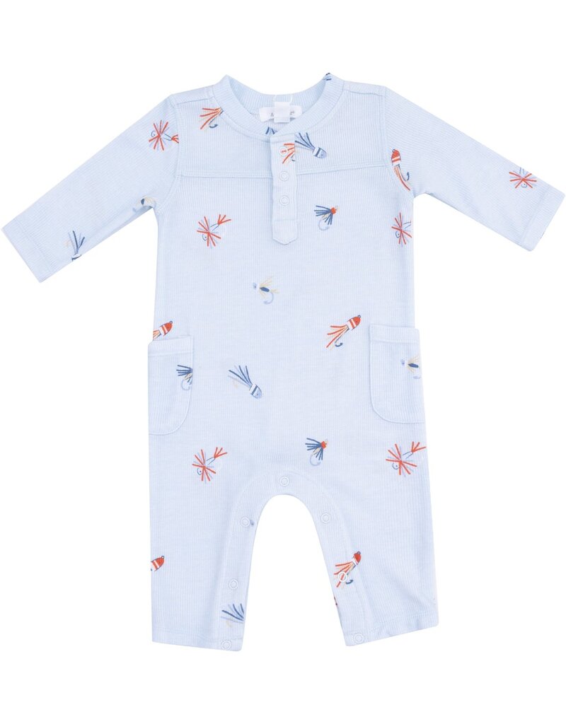 Angel Dear Fly Fishing Lures Uni Romper Blue