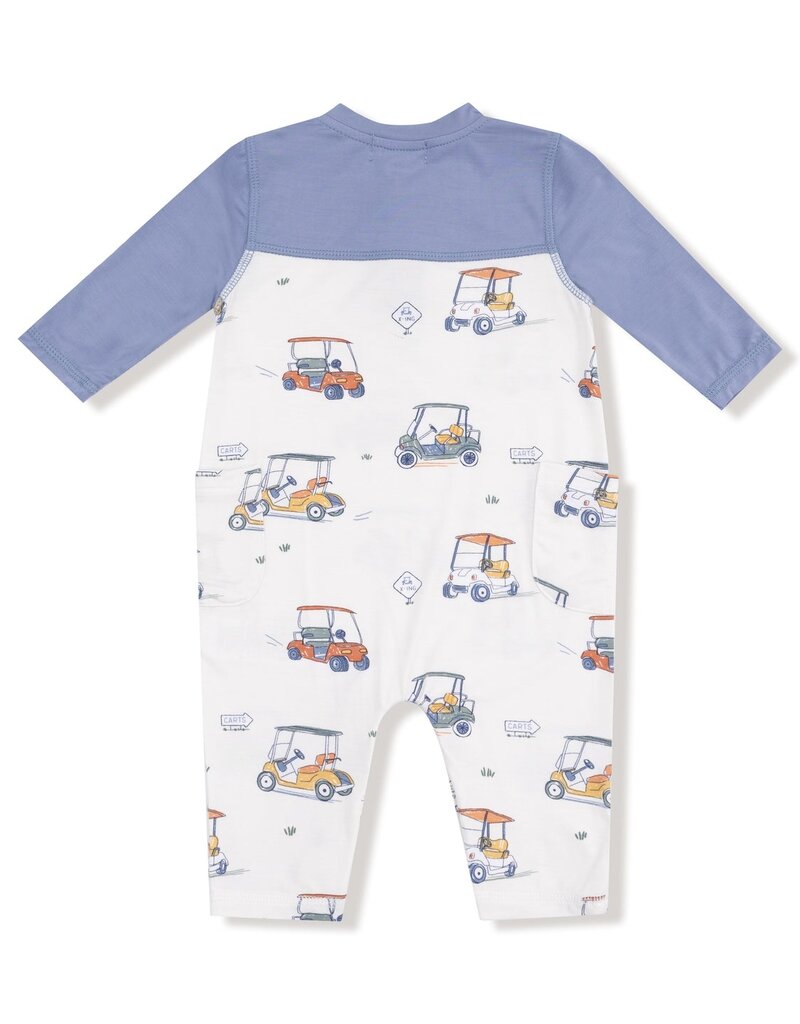 Angel Dear Zooming Golf Carts Romper w/Contrast Sleeves