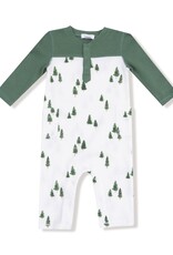 Angel Dear Tiny Forest Romper w/Contrast Sleeves