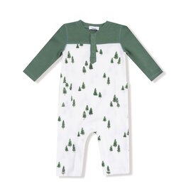 Angel Dear Tiny Forest Romper w/Contrast Sleeves